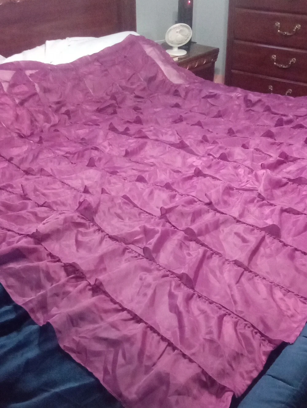 * Ruffled Shower Curtain in Deep Plum